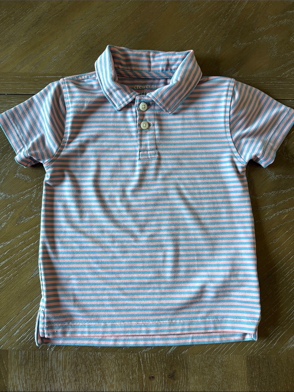 Crewcuts Pink & Light Blue Striped Polo